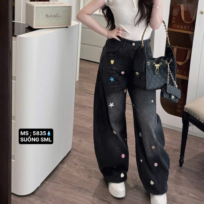 27662_169_20251215170226.png Quần Thụng Jeans Nữ Thêu Ngôi Sao Vải Dày Mềm Không Co Giãn - QG298