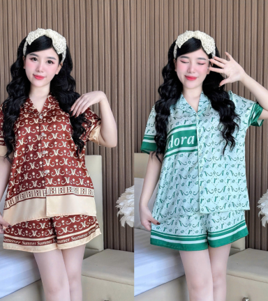 Đồ Bộ Ngủ Nữ Họa Tiết Đơn Giản Mặc Mát Thoải Mái Size Thường 40–60kg - DBO5198