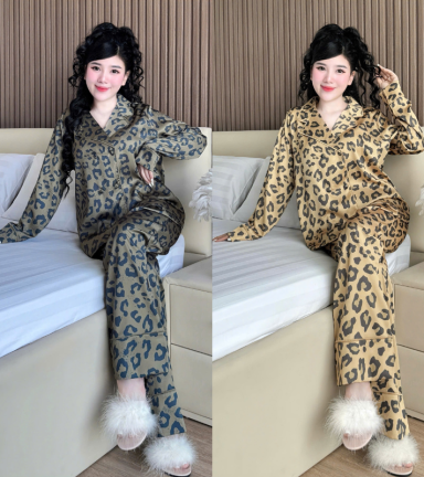 Đồ Bộ Ngủ Nữ - Đồ Bộ Dài Họa Tiết Đơn Giản Mẫu 6 Nút Mặc Mát Thoải Mái 40–60kg - DBO5203