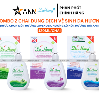 Combo 2 Chai Dung Dịch Vệ Sinh Dạ Hương 120ml - Hương Lavender, Hương Lô Hội, Hương Trà Xanh (Được Chọn Mùi) - DDVSDHTX120