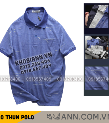 Áo Thun Nam Polo - Áo Thun Cổ Bẻ Nam Phối Sọc Hoa Túi Trước Ngực Sang Trọng Có Big Size - CS297