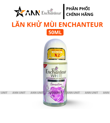 Lăn Khử Mùi Enchanteur Sensation 72h 50ml - Lăn Nách Dưỡng Sáng Da Màu Tím - 8935212804981
