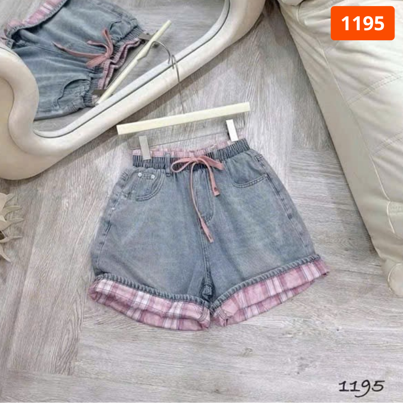27687_11_20251219100815.png Quần Jeans Nữ Ngố Rách Vải Màu/Phối Sọc Caro - Quần Jean Lưng Thun Đẹp Dày Mềm Không Co Giãn - QG300