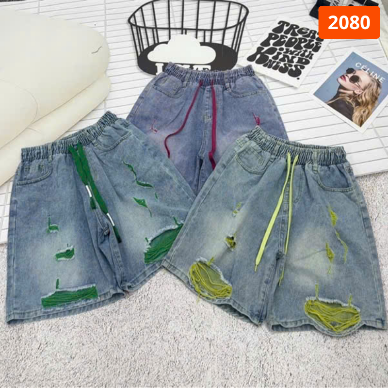 27687_8_20251219100813.png Quần Jeans Nữ Ngố Rách Vải Màu/Phối Sọc Caro - Quần Jean Lưng Thun Đẹp Dày Mềm Không Co Giãn - QG300