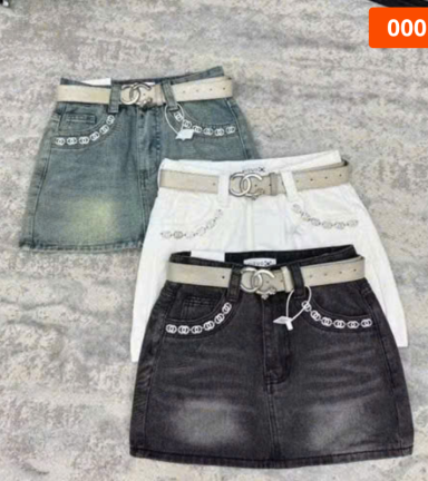 Quần Jeans Nữ Thụng - Quầng Thụng Nữ - Váy Jean Nữ Thêu Chanel Vải Đẹp Dày Mềm Không Co Giãn - QG301