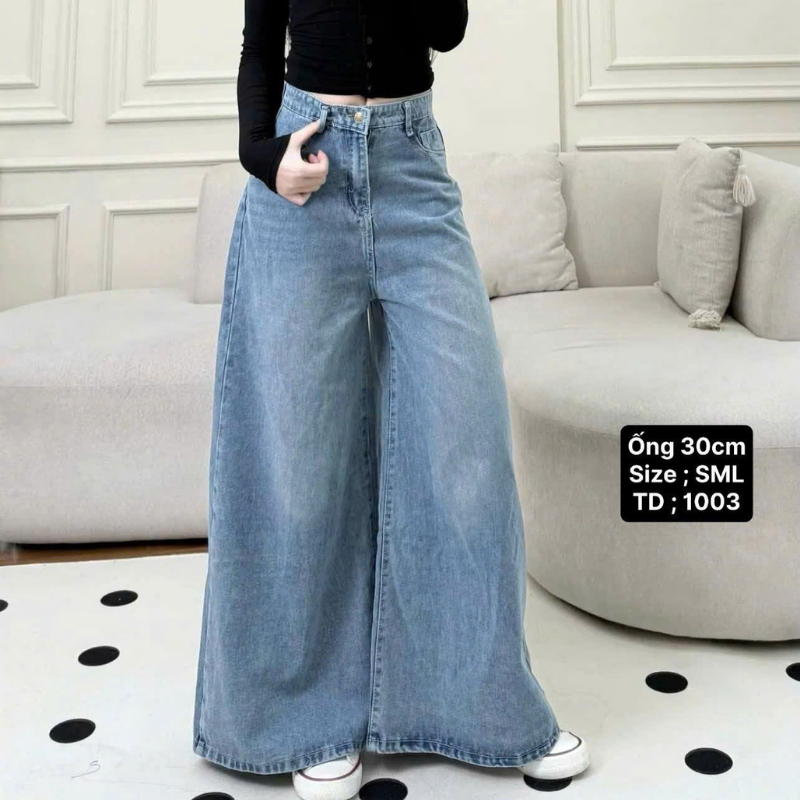 27693_74_20251219121151.png Quần Jeans Nữ Suông Loe Xanh Mẫu Kiểu - Quần Ống Rộng Vải Đẹp Dày Mềm Không Co Giãn - QG306