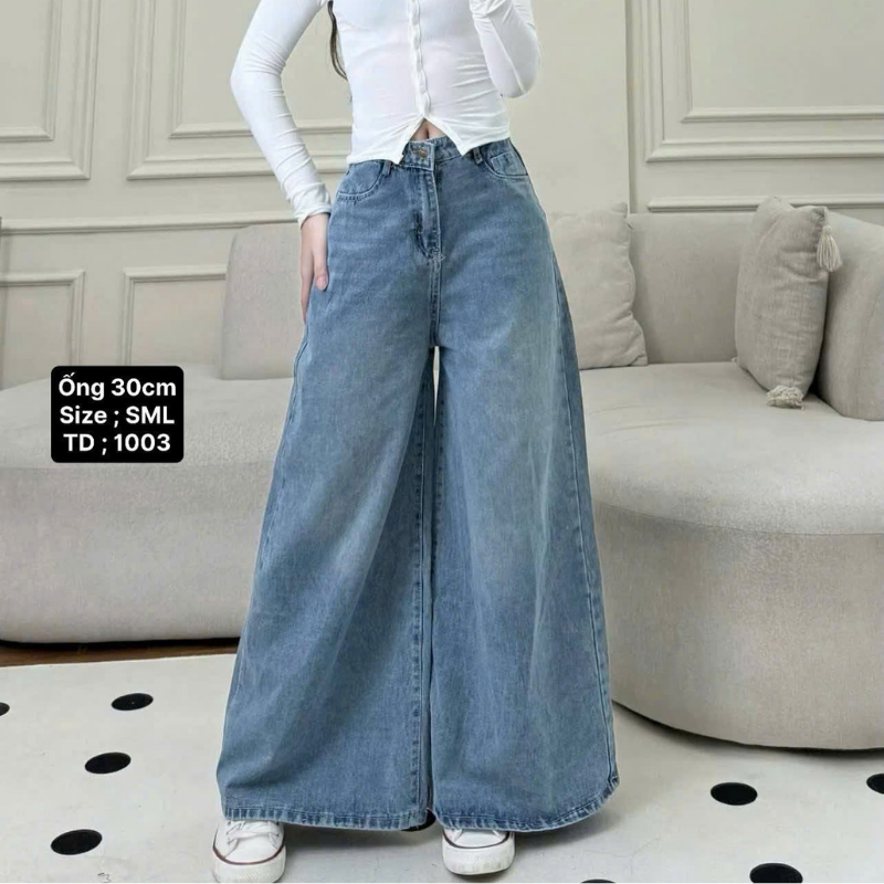 27693_76_20251219121152.png Quần Jeans Nữ Suông Loe Xanh Mẫu Kiểu - Quần Ống Rộng Vải Đẹp Dày Mềm Không Co Giãn - QG306