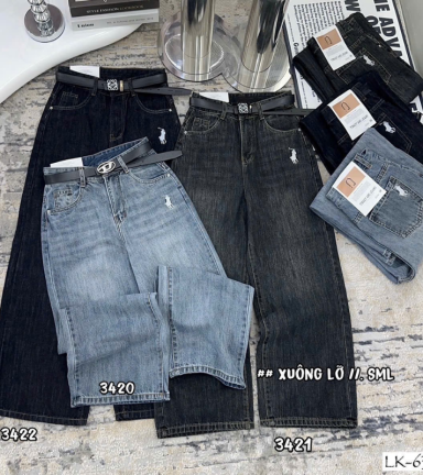Quần Suông Nữ - Quần Jeans Suông Rách Nữ Chất Liệu Vải Dày Mềm Không Co Giãn - Nhiều Mẫu Đẹp - QG311