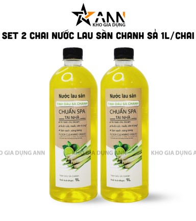 Set 2 Chai Nước Lau Sàn Tinh Dầu Sả Chanh Tươi 1 Lít/Chai - NLSN01