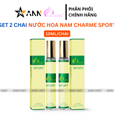 Set 2 Chai Nước Hoa Nam Charme Sport 10ml - Hương Thơm Mạnh Mẽ Nam Tính - 8936194698445SET