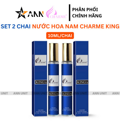 Set 2 Chai Nước Hoa Nam Charme King 10ml Hương Thơm Ngọt Ấm Nồng - 8936194698537SET