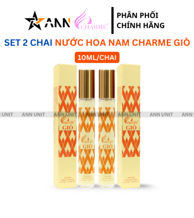 Set 2 Chai Nước Hoa Nam Charme Giò 10ml Phiên Bản Mới - Hương Thơm Hiện Đại Sang Trọng - 8936194698469SET