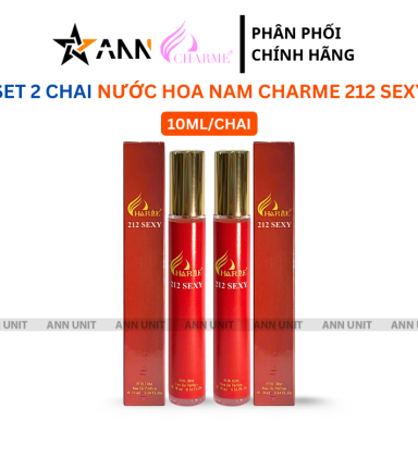 Set 2 Chai Nước Hoa Nam Charme 212 Sexy 10ml - Hương Thơm Sang Trọng Lịch Lãm - 8936194698612SET