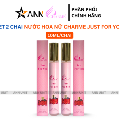 Set 2 Chai Nước Hoa Nữ Charme Just For You 10ml - Hương Thơm Ngọt Ngào Tươi Mát - 8936194698261SET