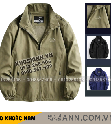 Áo Khoác Dù Nam Cổ Trụ - Áo Khoác Cổ Trụ In Hình Ngọn Núi Trước Ngực Bền Đẹp Có Big Size - AK098