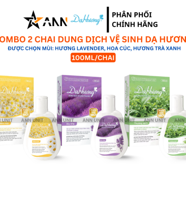 Combo 2 Chai Dung Dịch Vệ Sinh Dạ Hương 120ml - Hương Lavender, Hương Hoa Cúc, Hương Trà Xanh (Được Chọn Mùi) - DDVSDH100ML