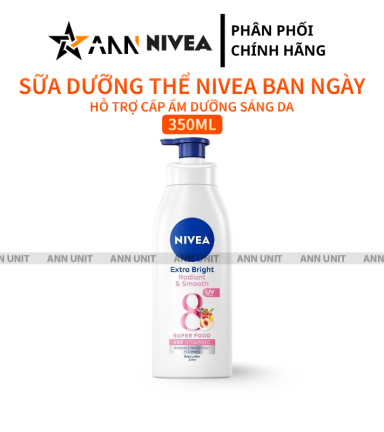 Sữa Dưỡng Thể Nivea Dưỡng Da Sáng Mịn 350ml Màu Hồng - Ban Ngày - SDTNMH350ML