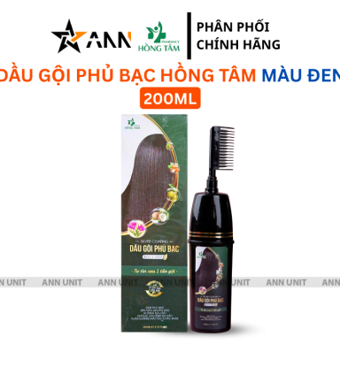 Dầu Gội Phủ Bạc Hồng Tâm Màu Đen 200ml - 8938529135342