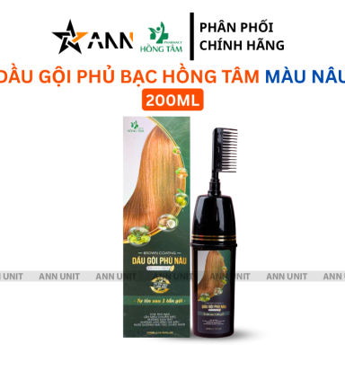 Dầu Gội Phủ Bạc Hồng Tâm Màu Nâu 200ml - 8938529135359