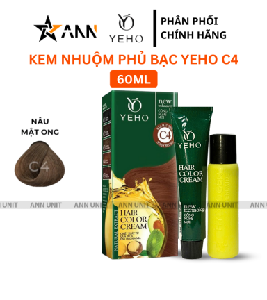 Kem Nhuộm Phủ Bạc Yeho C4 Màu Nâu Mật Ong - Kem Nhuộm Yeho - 8936208981280