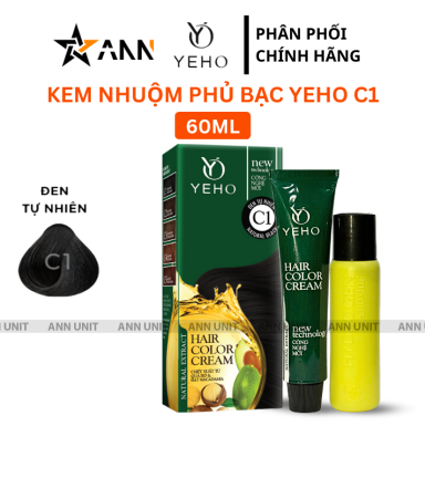 Kem Nhuộm Phủ Bạc Yeho C1 Màu Đen Tự Nhiên - Kem Nhuộm Yeho - 8936208981259