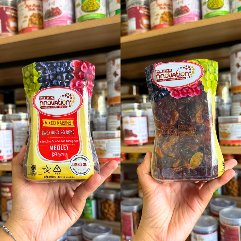 Nho Khô 3 Màu Prime Thơm Ngon 425g - Ngo Khô Prime 6 Nho Khô 3 Màu Prime Thơm Ngon 425g - Ngo Khô Prime