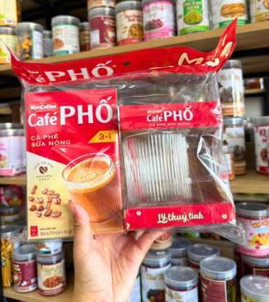 Cà Phê Phố - Cà Phê Sữa Nóng 3 In 1 160g - Tặng Ly Thủy Tinh - 8936024241766