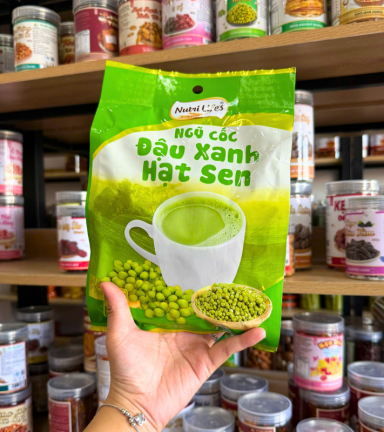Ngũ Cốc Đậu Xanh Hạt Sen Nutri Life's 300g - Ngũ Cốc Dinh Dưỡng Nutri Life's 12 Gói - 8938505549354