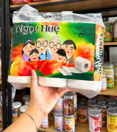 Túi 6 Gói Khăn Giấy Cuộn Ngọc Huệ - Giấy Vệ Sinh Cuộn - 8938563018052