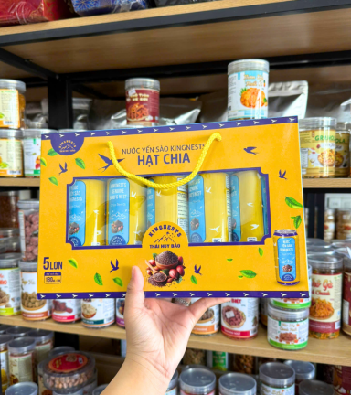 Nước Yến Sào Hạt Chia Kingnest Thái Huy Bảo - Nước Yến Sào Kingnest 5 Lon (180ml/Lon) - 8938528436587
