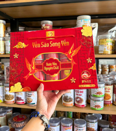 Nước Yến Nguyên Chất Song Yến 2% Tổ Yến Chưng Hộp 6 Lon x 190ml - 8936077182320SY