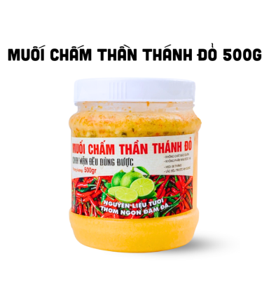 Muối Chấm Thơm Ngon 500g - Muối Chấm Thần Thánh Đỏ Chai Mặn Đều Dùng Được - MCTTD500G