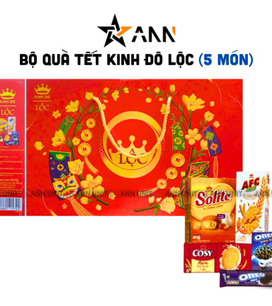 Bộ Quà Tết Lộc Tài Số 4 - Bộ Quà Tết Kinh Đô Lộc 5 Món 540,4g - 8934680115742