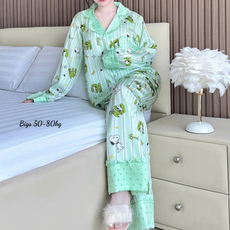 27896_118_20260106171107.png Đồ Bộ Pijama Nữ - Đồ Bộ Tay Dài Quần Dài Họa Tiết Đơn Giản Mặc Mát Thoải Mái Big Size 50–80kg - DBO5207