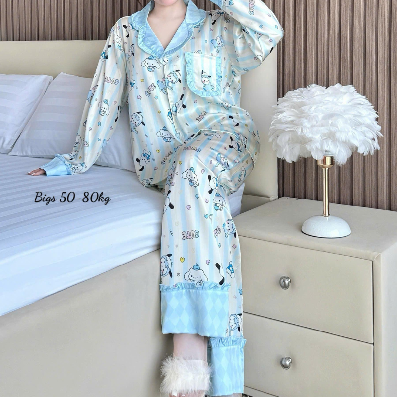 27896_129_20260106171115.png Đồ Bộ Pijama Nữ - Đồ Bộ Tay Dài Quần Dài Họa Tiết Đơn Giản Mặc Mát Thoải Mái Big Size 50–80kg - DBO5207