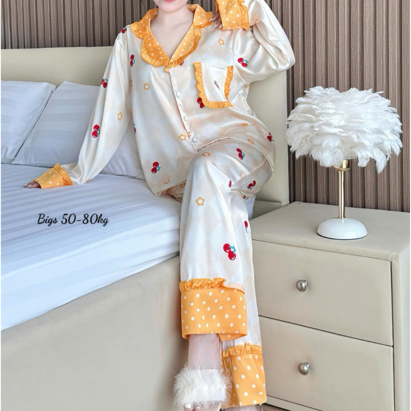 Nơi lấy sỉ đồ Bộ Pijama Nữ - Đồ Bộ Tay Dài Quần Dài Họa Tiết Đơn Giản Mặc Mát Thoải Mái Big Size 50–80kg 20 Nơi lấy sỉ đồ Bộ Pijama Nữ - Đồ Bộ Tay Dài Quần Dài Họa Tiết Đơn Giản Mặc Mát Thoải Mái Big Size 50–80kg