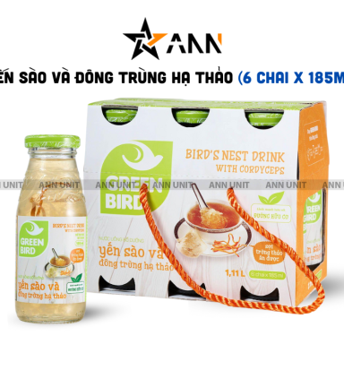 Yến Sào Đông Trùng Hạ Thảo Green Bird Lốc 6 Chai 185ml - 8936071090980
