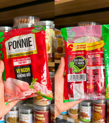 Xúc Xích Gói Dinh Dưỡng Thịt Heo Ponnie - Xúc Xích Ponnie 175g (5 Cây x 35g) - 8936034875258