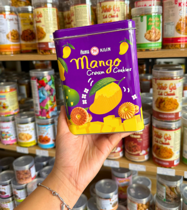 Bánh Quy Nhân Xoài Hộp Thiết Kilin Thái Lan 400g - Bánh Quy Nhân Xoài Hộp Thiết Tím - 8859465691023