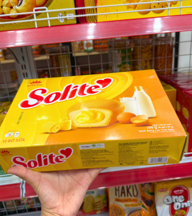 Bánh Solite Trứng Kem Vị Bơ Sữa - Bánh Kinh Đô Solite Bơ Sữa 288g (16 Gói x 18g) - 8934680046633