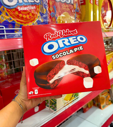 Bánh Oreo Pie Socola Pie Nhung Đỏ - Bánh Kinh Đô Oreo Đỏ 336g (12 Gói x 28g) - 8934680047364