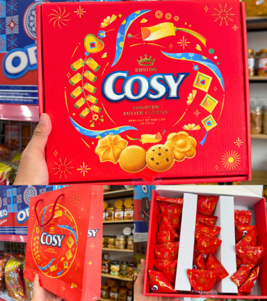 Bánh Cosy Kinh Đô - Bánh Quy Bơ Thập Cẩm Socola 315g (21 Gói x 15g) - (Kèm Túi) - 8934680115773