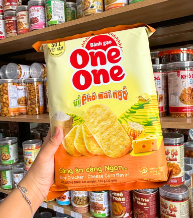 Bánh Gạo ONE ONE Vị Phô Mai Bắp 118g Bịch Màu Cam - 8936096670129