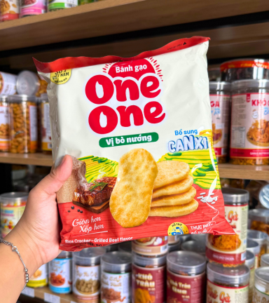 Bánh Gạo ONE ONE Gói Vị Bò Nướng Bổ Sung Canxi 117g - 8936096670556