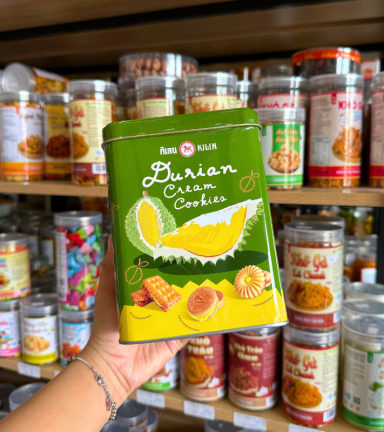 Bánh Quy Nhân Sầu Riêng Hộp Thiếc KILIN Thái Lan 400g - Hộp Xanh Lá - 8859465690897