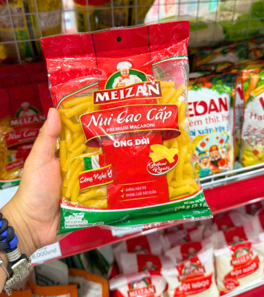 Nui Cao Cấp Meizan Ống Dài - Nui Meizan Màu Vàng 400g - 8938509627157