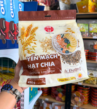Yến Mạch Hạt Chia Ít Đường BÍCH CHI 450g (15 gói x 30g) - 8934863536159