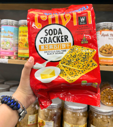 Bánh Quy Soda Ăn Kiêng GODINN vị Black Seame 400g - 9588857086541