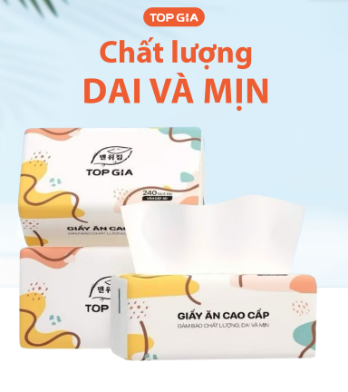 Combo 3 Gói Giấy Ăn Đa Sắc Top Gia - GIAYTOPGIADASAC