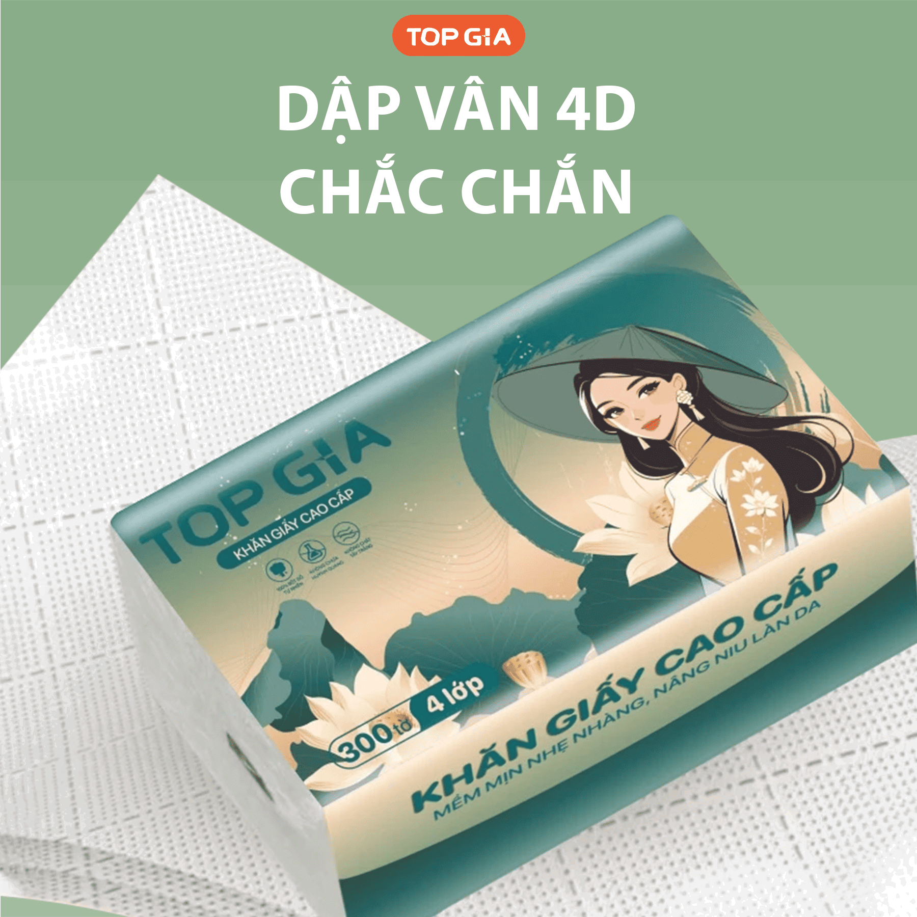 Combo 3 Gói Giấy Ăn Top Gia Sắc Việt 9 Combo 3 Gói Giấy Ăn Top Gia Sắc Việt